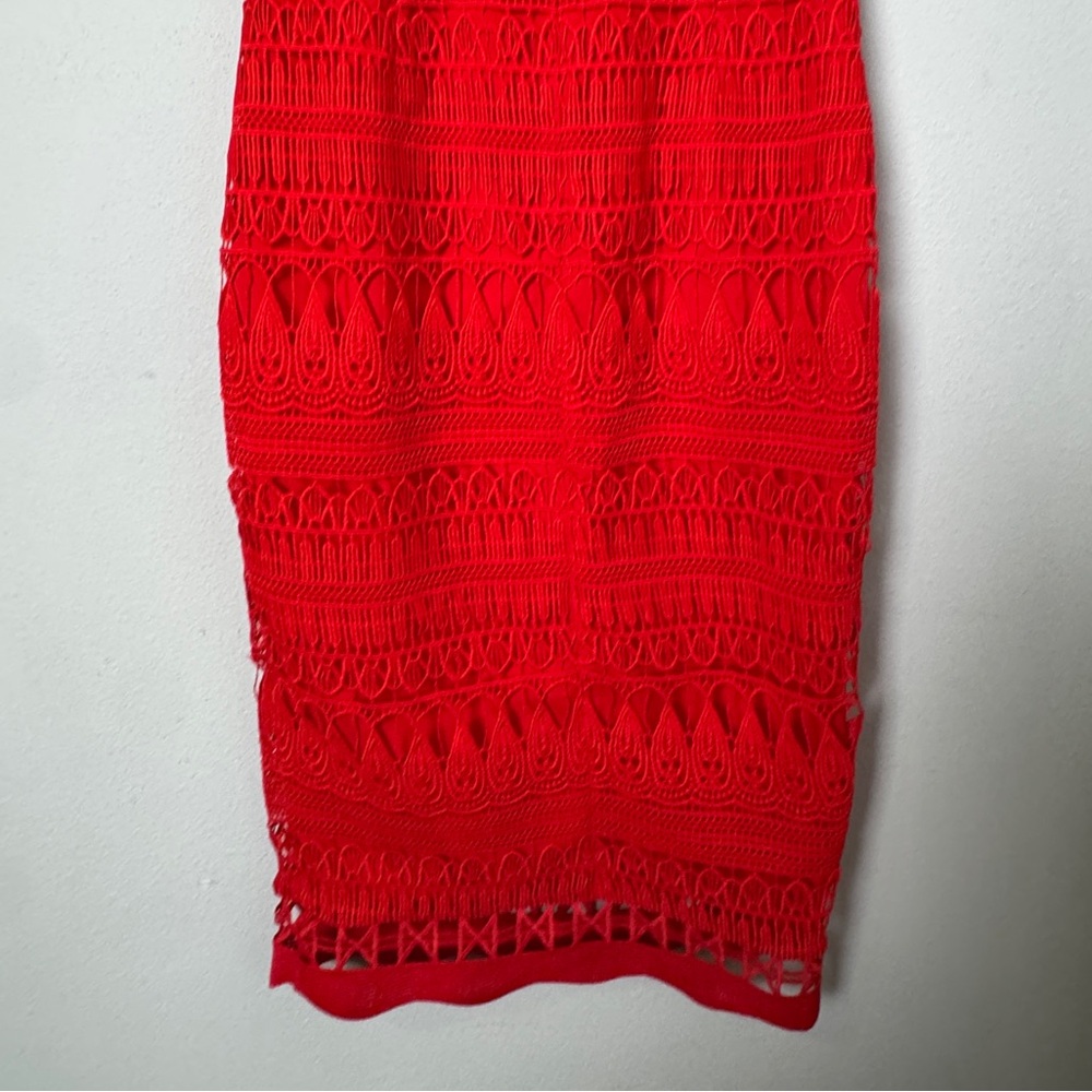 Saylor x Free People Mariah Lace Crotchet Midi Dress Red‎ Size Small - Picture 7 of 11